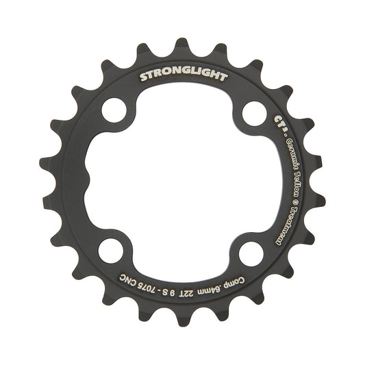 STRONGLIGHT CT² -sisempi eturatas, 9-vaihteinen, 4 kiinnitysreikää, 64 mm — eturatas valkoisella taustalla