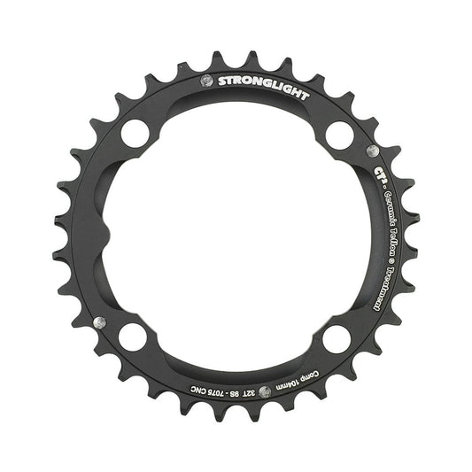 STRONGLIGHT CT² -keskieturatas, 9-vaihteinen, 4 kiinnitysreikää, 104 mm — eturatas valkoisella taustalla