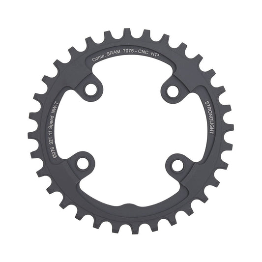 STRONGLIGHT HT3 Sram XX1 -yksittäiseturatas, kapea–leveä hammastus, 11-vaihteinen, 4 kiinnitysreikää, 76 mm — eturatas valkoisella taustalla