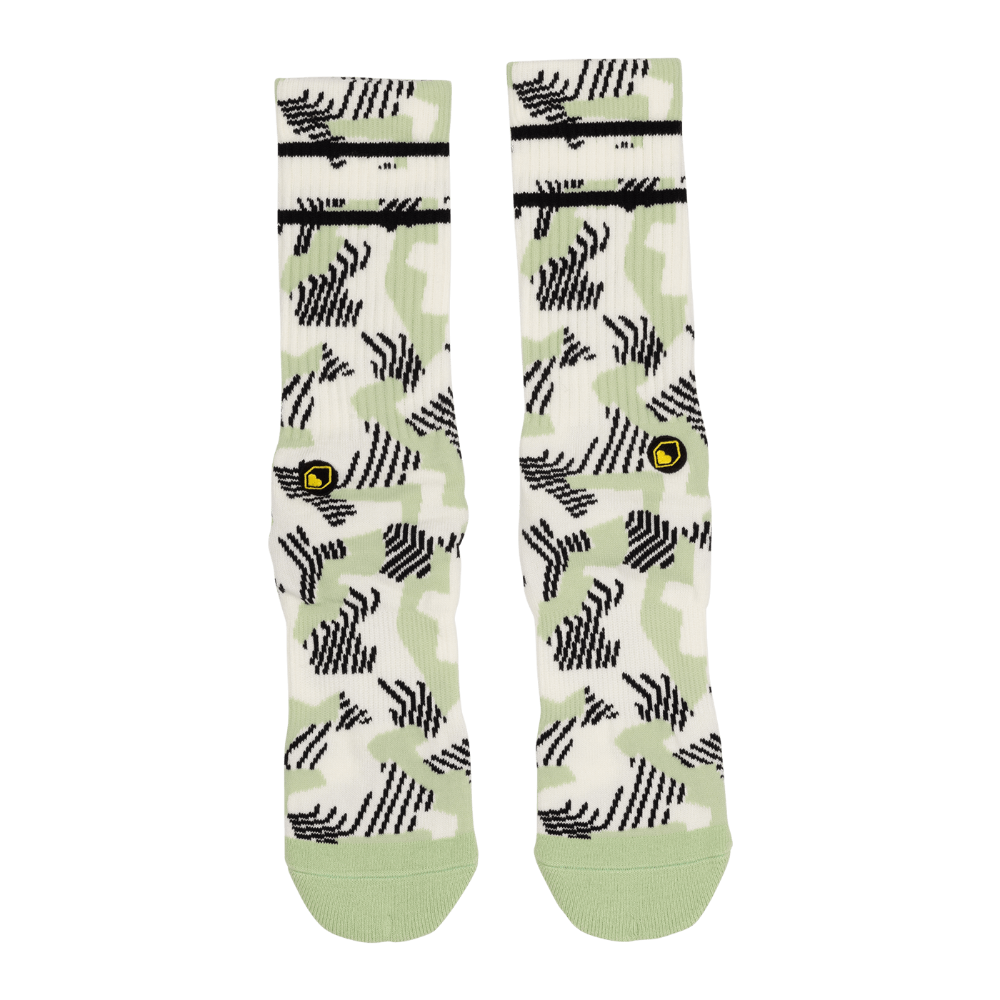 Chaussettes BURGTEC EVERYDAY CREW PATTERNED Blanc/Vert