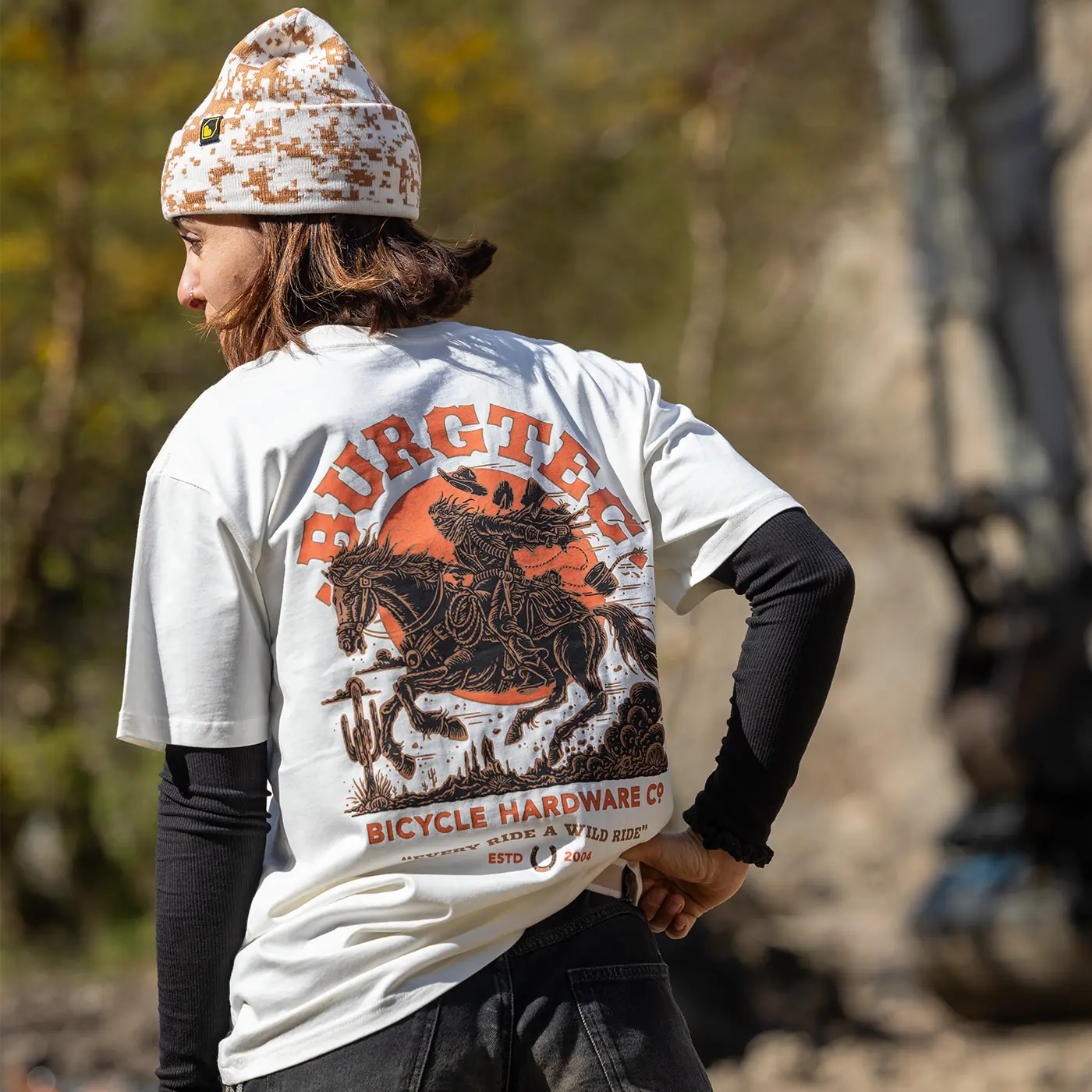 T-Shirt BURGTEC WILD RIDE Beige