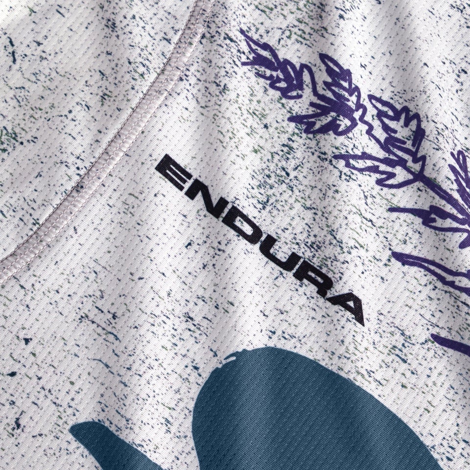 ENDURA SINGLETRACK PRINT Kortärmad Cykeltröja Dam Aero Blue