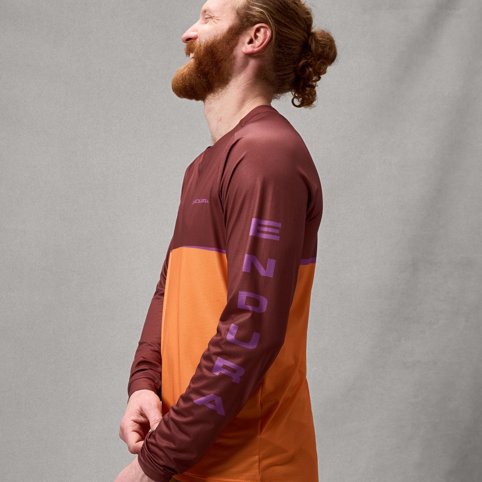 ENDURA SINGLETRACK CORE PRINTED Long Sleeve Jersey End Orange