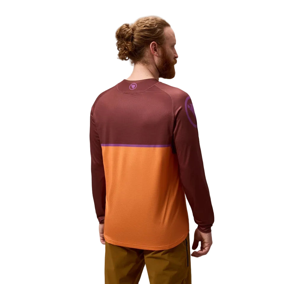 ENDURA SINGLETRACK CORE PRINTED Long Sleeve Jersey End Orange