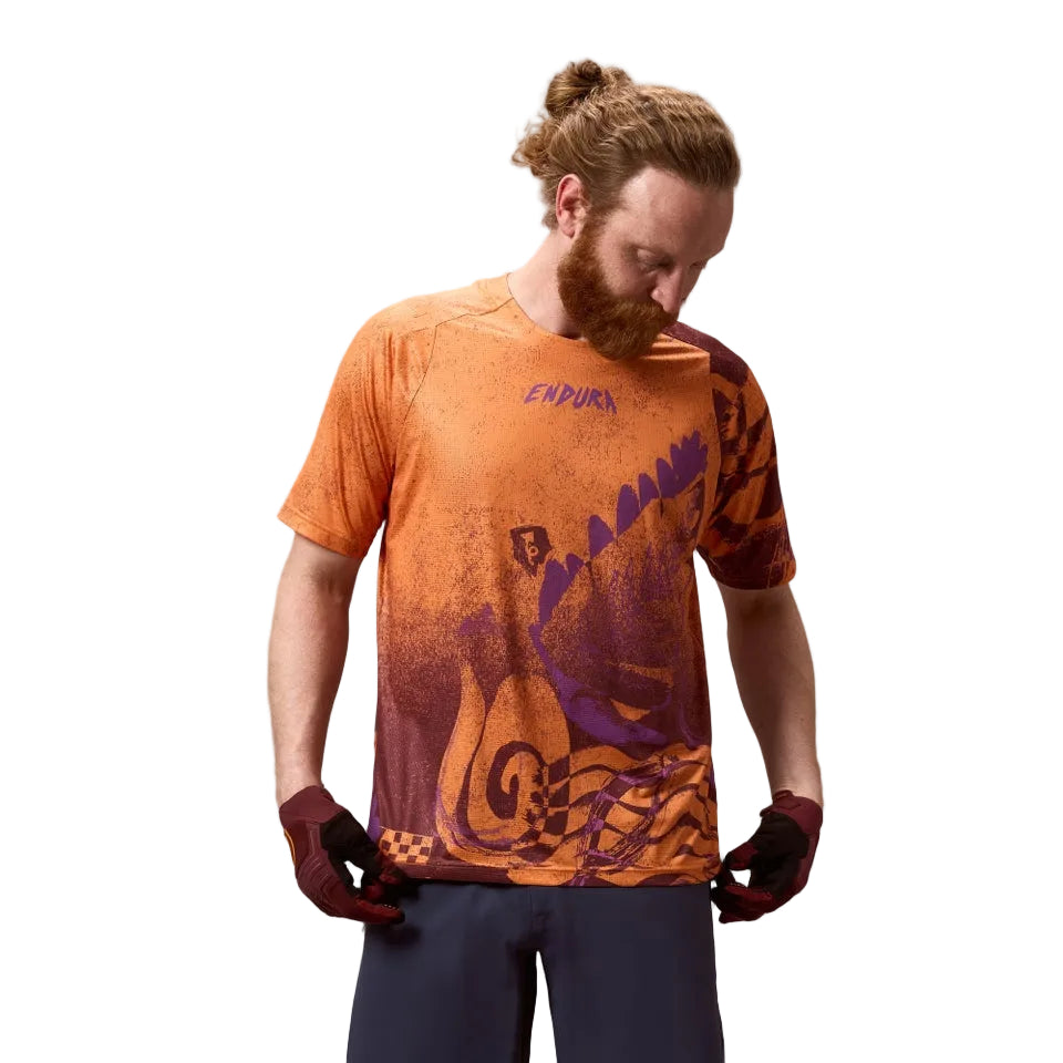 Tröja ENDURA SINGLETRACK PRINT Kortärm End Orange