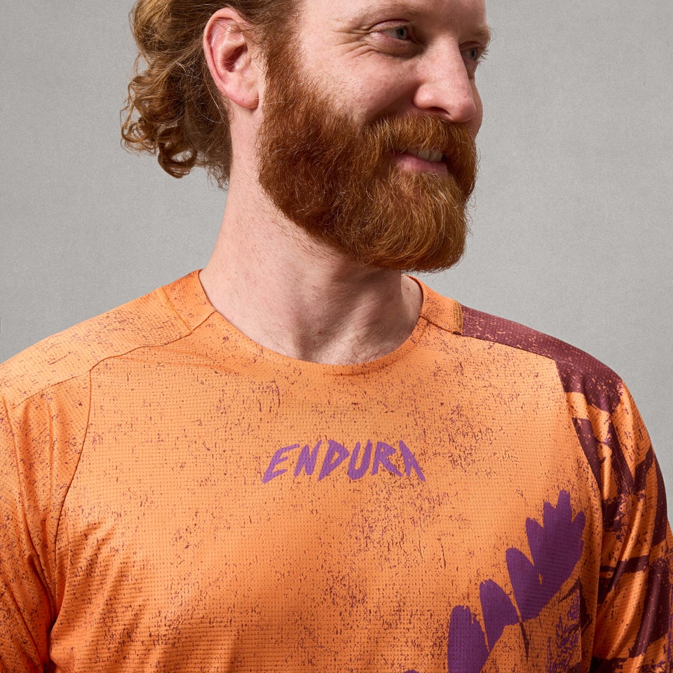 Tröja ENDURA SINGLETRACK PRINT Kortärm End Orange
