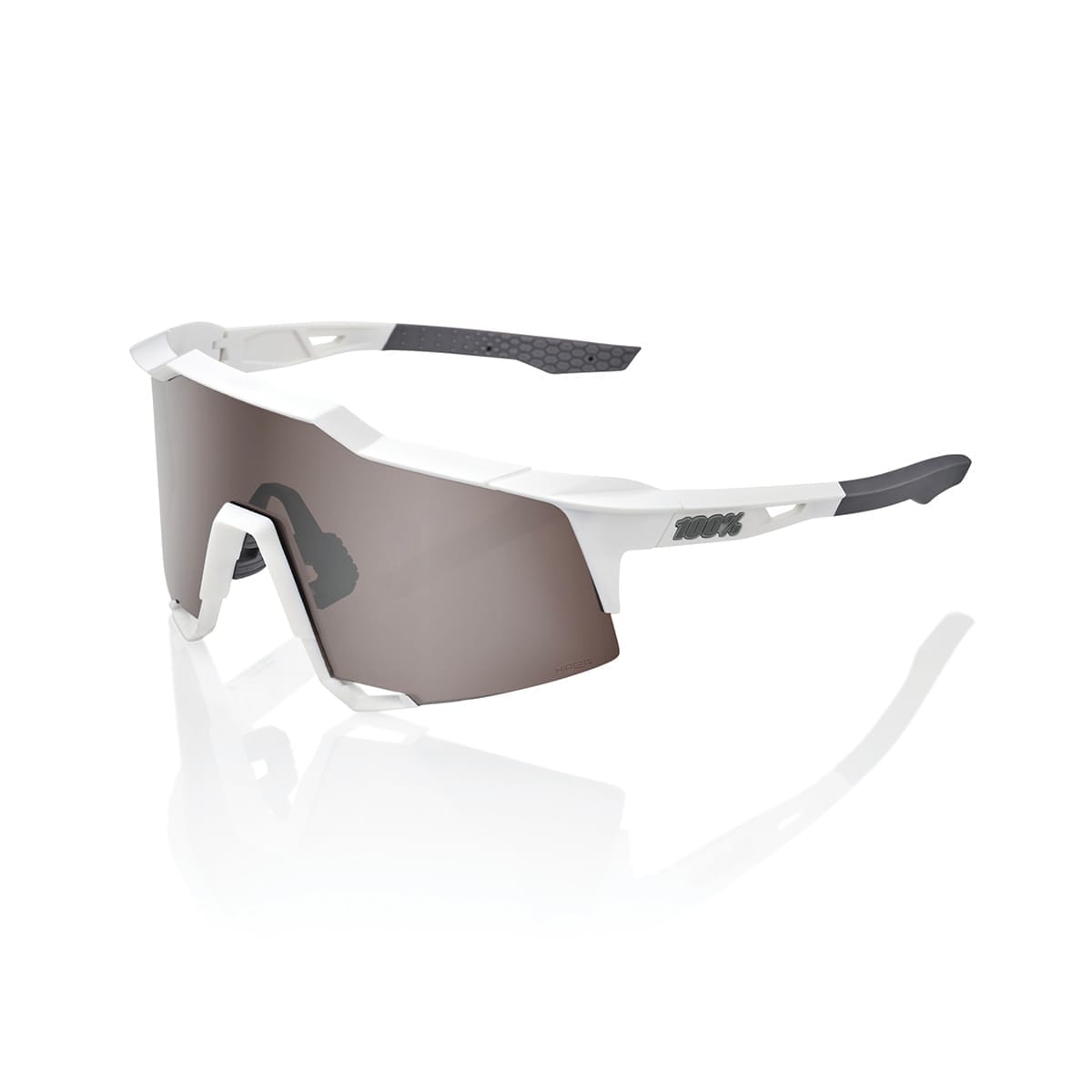 Okulary 100% SPEEDCRAFT Biały Matt Hiper Mirror Srebrny