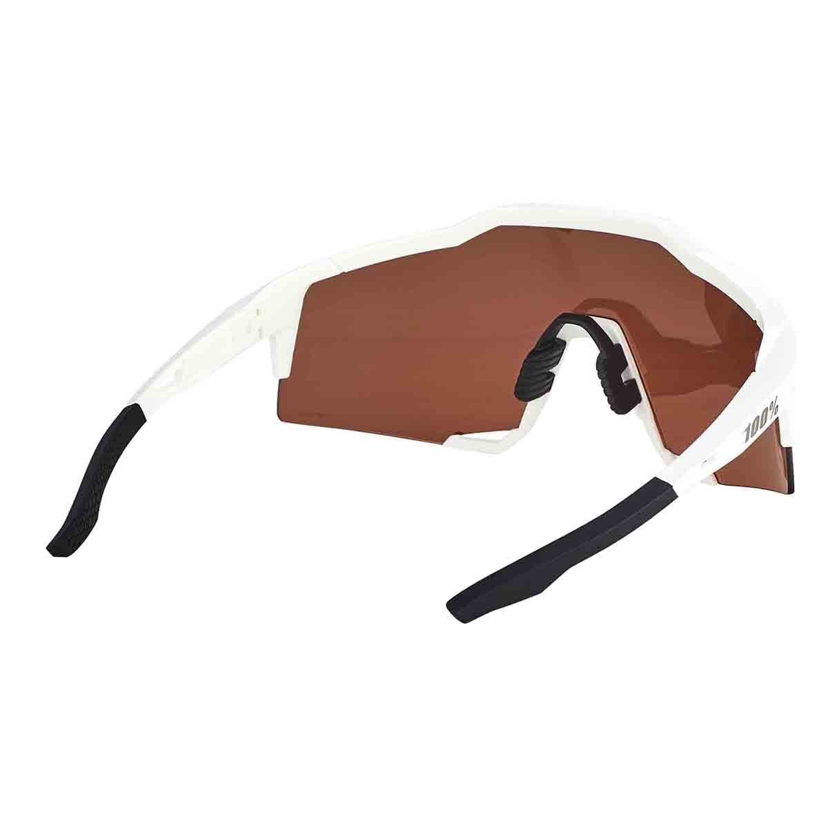 Okulary 100% SPEEDCRAFT Biały Matt Hiper Mirror Srebrny
