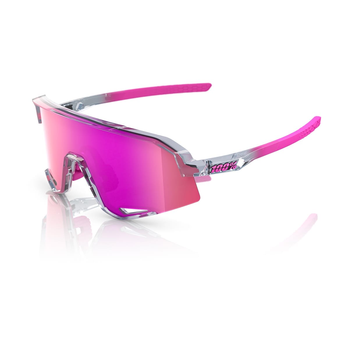 100% SLENDALE POLISHED Translucent Mirror Purple Glasses