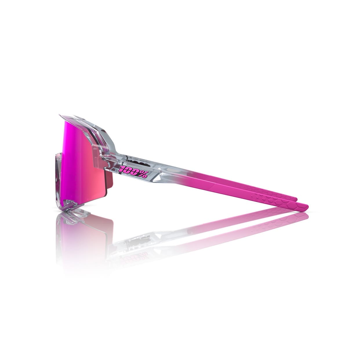 100% SLENDALE POLISHED Translucent Mirror Purple Glasses