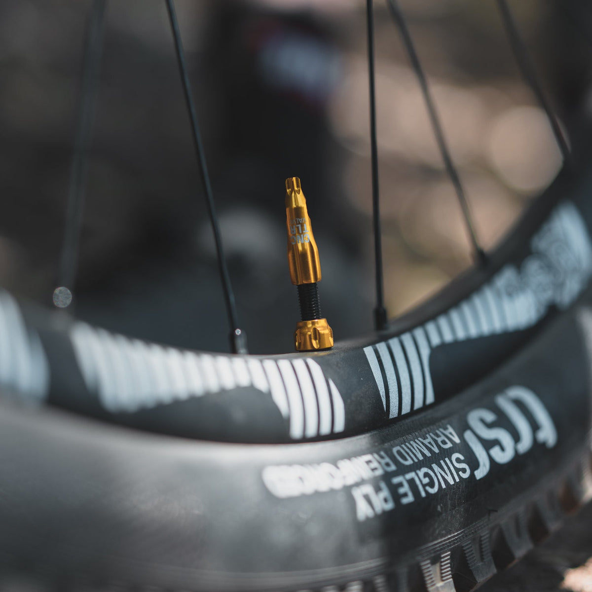 2-pack LEZYNE CNC slanglösa ventiler 80 mm, guld