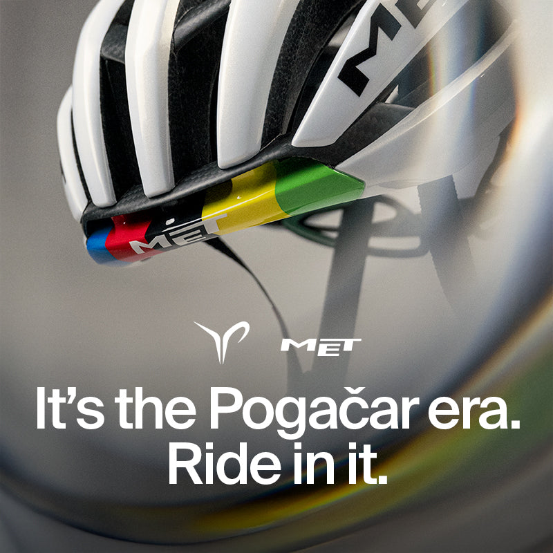Casque Route MET TRENTA 3K CARBON - Edition Limitée Tadej Pogacar World Champion Rainbow