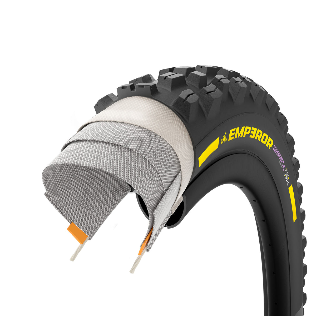 Guma PIRELLI SCORPION EMPEROR 29x2.40 Supersoft DH+Wall Tubeless Ready, sklopiva, crno-žuta, Team Edition