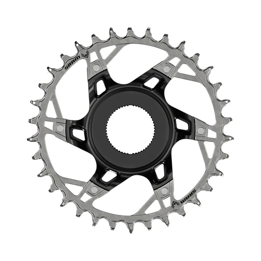 SRAM XX T-TYPE EAGLE SHIMANO 12-vaihteinen 1x-eturatas, Direct Mount -kiinnitys — eturatas valkoista taustaa vasten