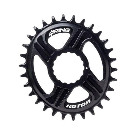 ROTOR Q-RING -soikea 1x-eturatas, 10/11/12-vaihteinen, RaceFace Cinch -suorakiinnitys — eturatas valkoisella taustalla