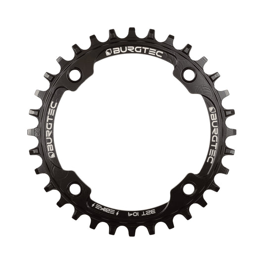 BURGTEC E-BIKE THICK THIN 1x-ulompi eturatas, 104 mm — eturatas valkoisella taustalla