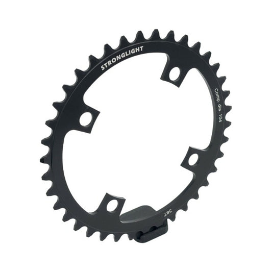 STRONGLIGHT BOSCH GEN1/GEN3 1x-eturatas, 1/8/9/10-vaihteinen, pulttijako 104 mm (Bosch, Shimano, Yamaha, Bafang, Brose…), terästä — eturatas valkoisella taustalla