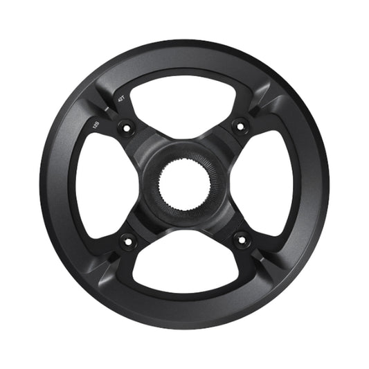 SHIMANO SM-CRE70-12 1x-sähköpyörän eturatas, 12-vaihteinen, kaksinkertainen ketjunohjain — eturatas valkoisella taustalla