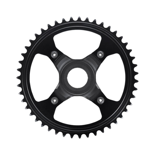SHIMANO SM-CRE80-R 1x-sähköpyörän eturatas, 10/11-vaihteinen, 50 mm:n ketjulinja — eturatas valkoisella taustalla