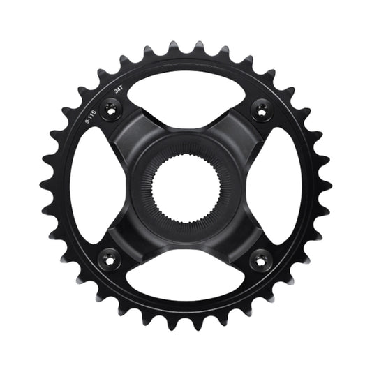 SHIMANO SM-CRE70-B 1x-sähköpyörän eturatas, 9/10/11-vaihteinen, 53 mm:n ketjulinja — eturatas valkoisella taustalla
