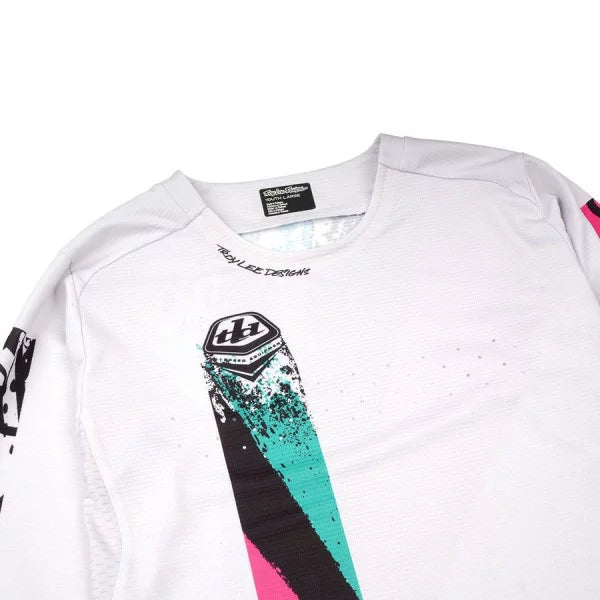 Maillot TROY LEE DESIGNS SPRINT FULL PULL Junior Manches Longues Blanc