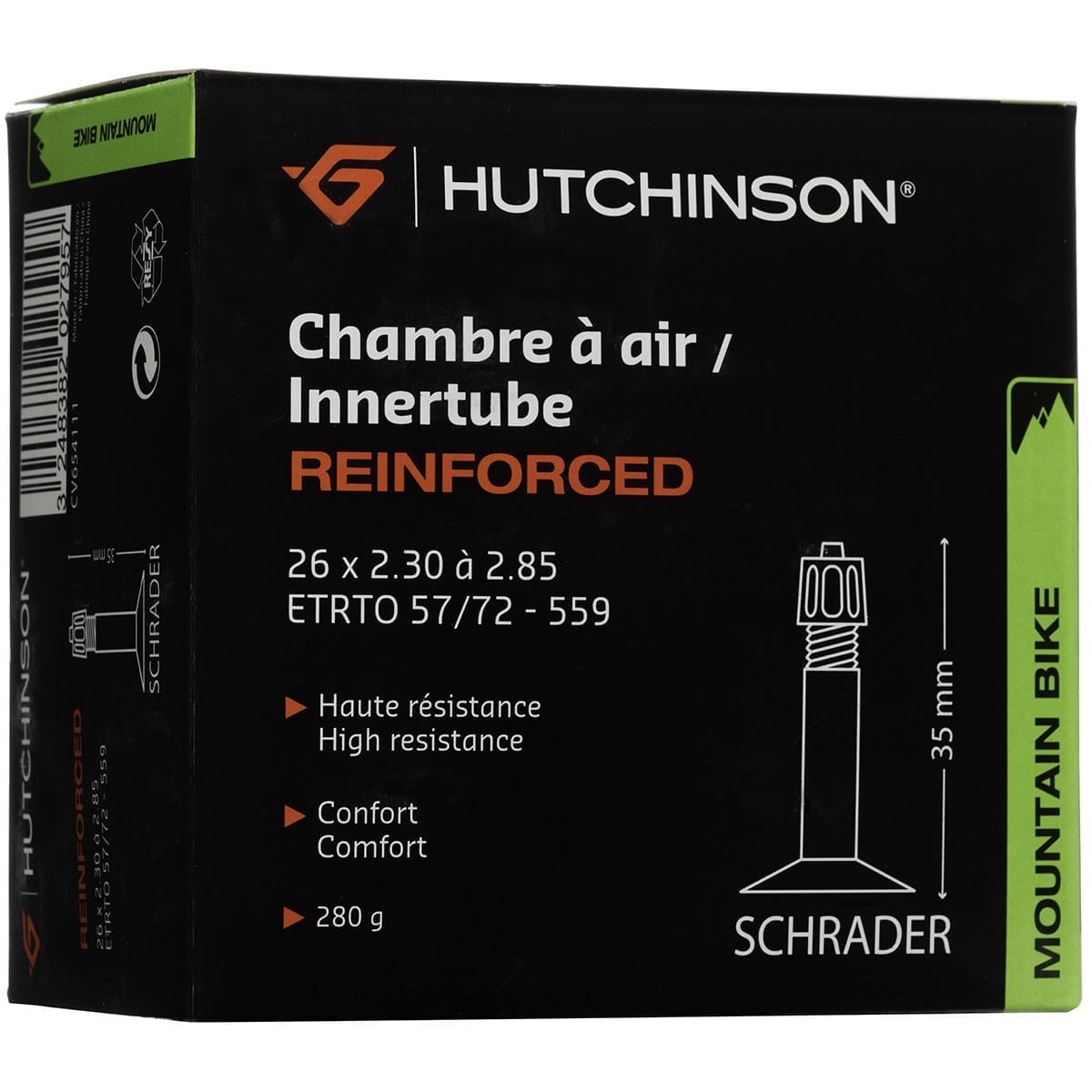 Schlauch HUTCHINSON REINFORCED 26x 2.30 - 2.85 SCHRADER 48mm