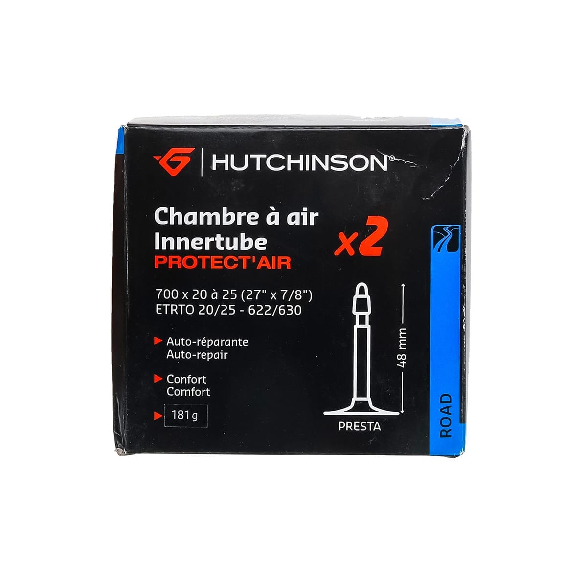 Camera d'Aria HUTCHINSON PROTECT'AIR CONFEZIONE DA 2 700x20/25 PRESTA 48mm