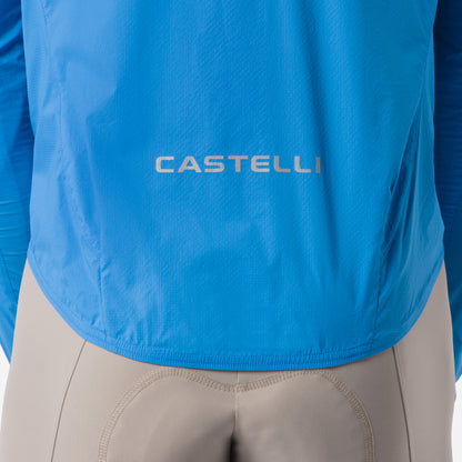 Blue CASTELLI Transition Air jacket – back logo detail