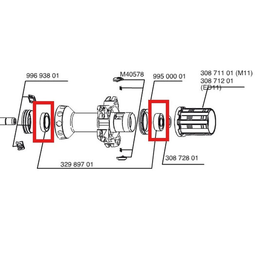 Kit 2 Naaf-lagers MAVIC QRM SL 15x24x5mm (6802) + 9x22x7mm (B9)