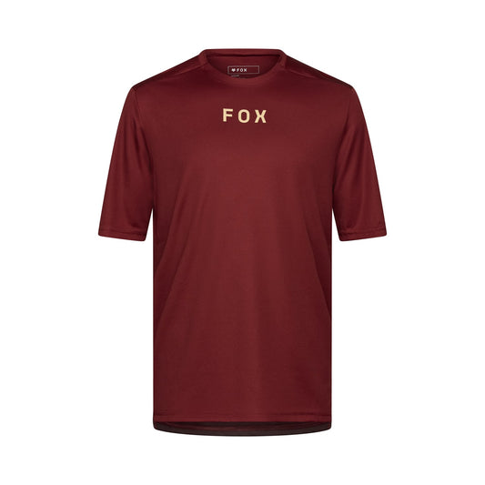 Maillot FOX RANGER WORDMARK Manches Courtes Bordeaux
