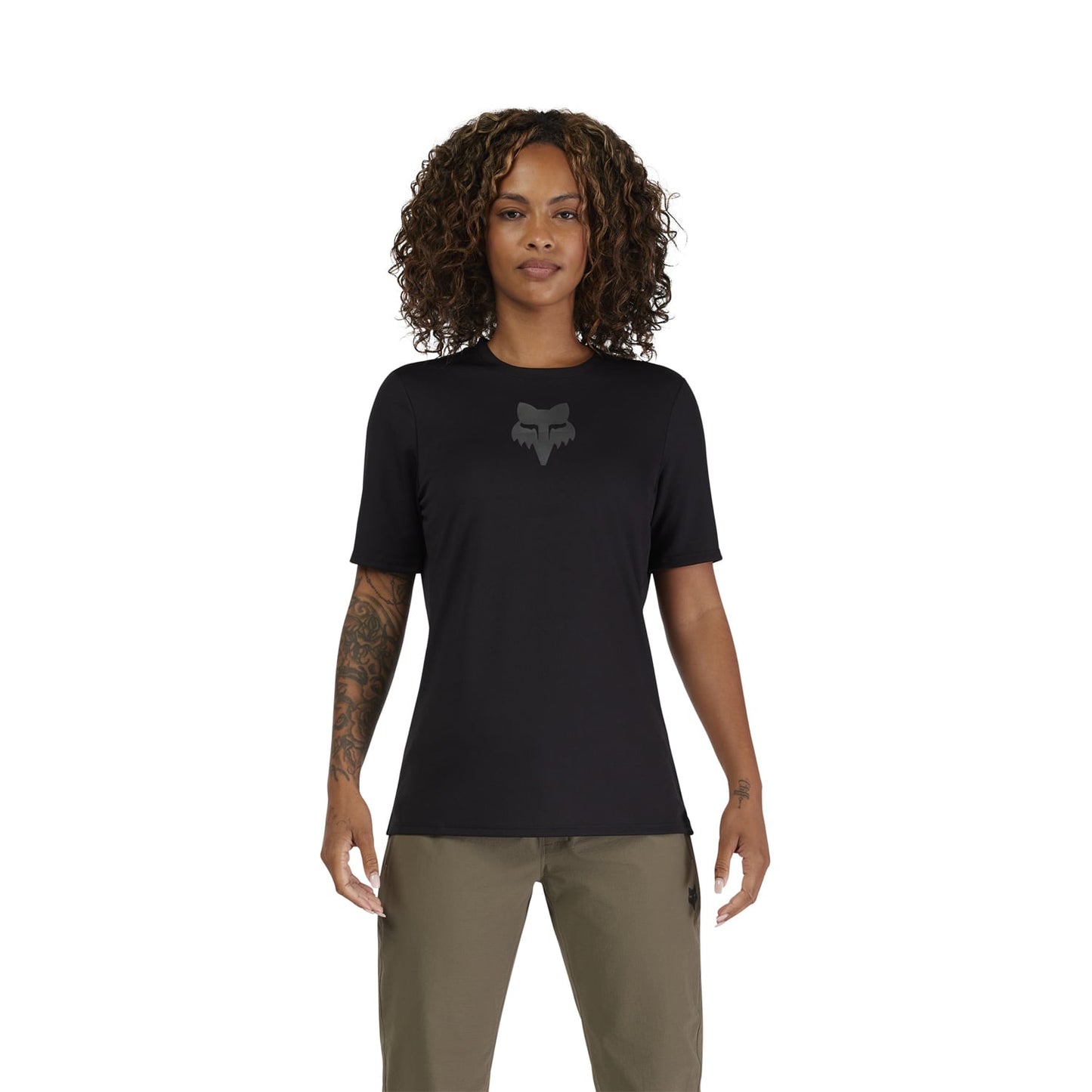 Maillot FOX RANGER HEAD Femme Manches Courtes Noir