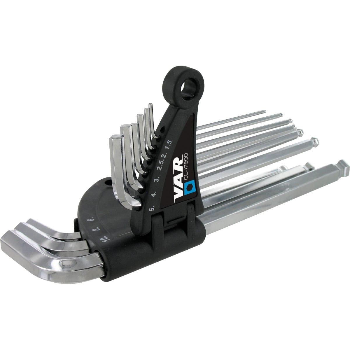 Set van 9 Allen sleutels VAR CL-17800 Bolkop