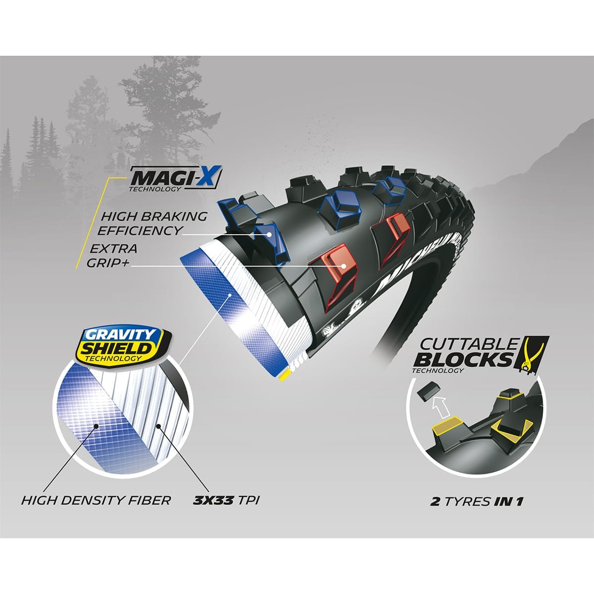 Pneumatico MICHELIN MUD ENDURO 29x2.25 MAGI-X Tubeless Ready Souple