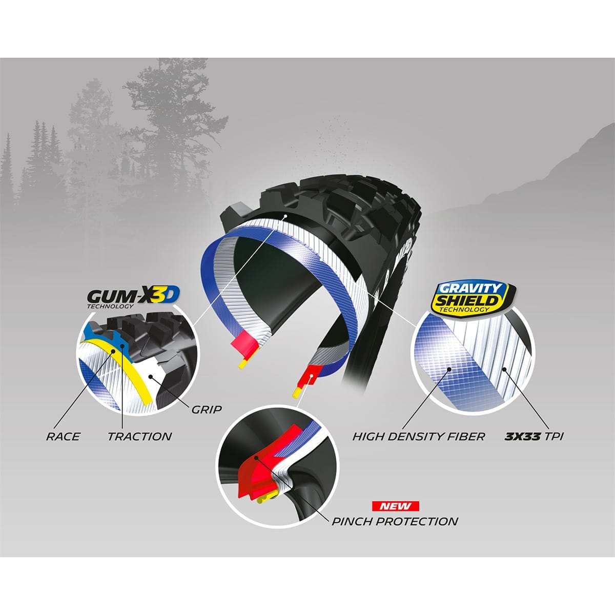 Pneu MICHELIN WILD ENDURO 29x2.40 REAR GUM-X Tubeless Ready Flexível