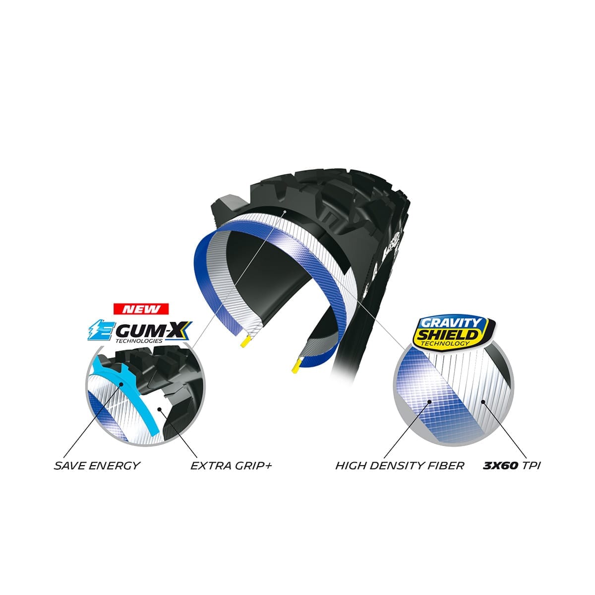 Dæk MICHELIN E-WILD FRONT 27.5x2.60 GUM-X Tubeless Ready Blød