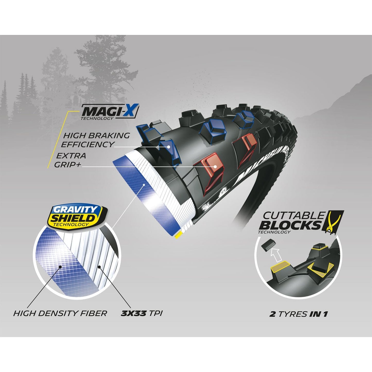 Dæk MICHELIN MUD ENDURO COMPETITION LINE 27.5x2.25 Magi-X Tubeless Ready Souple