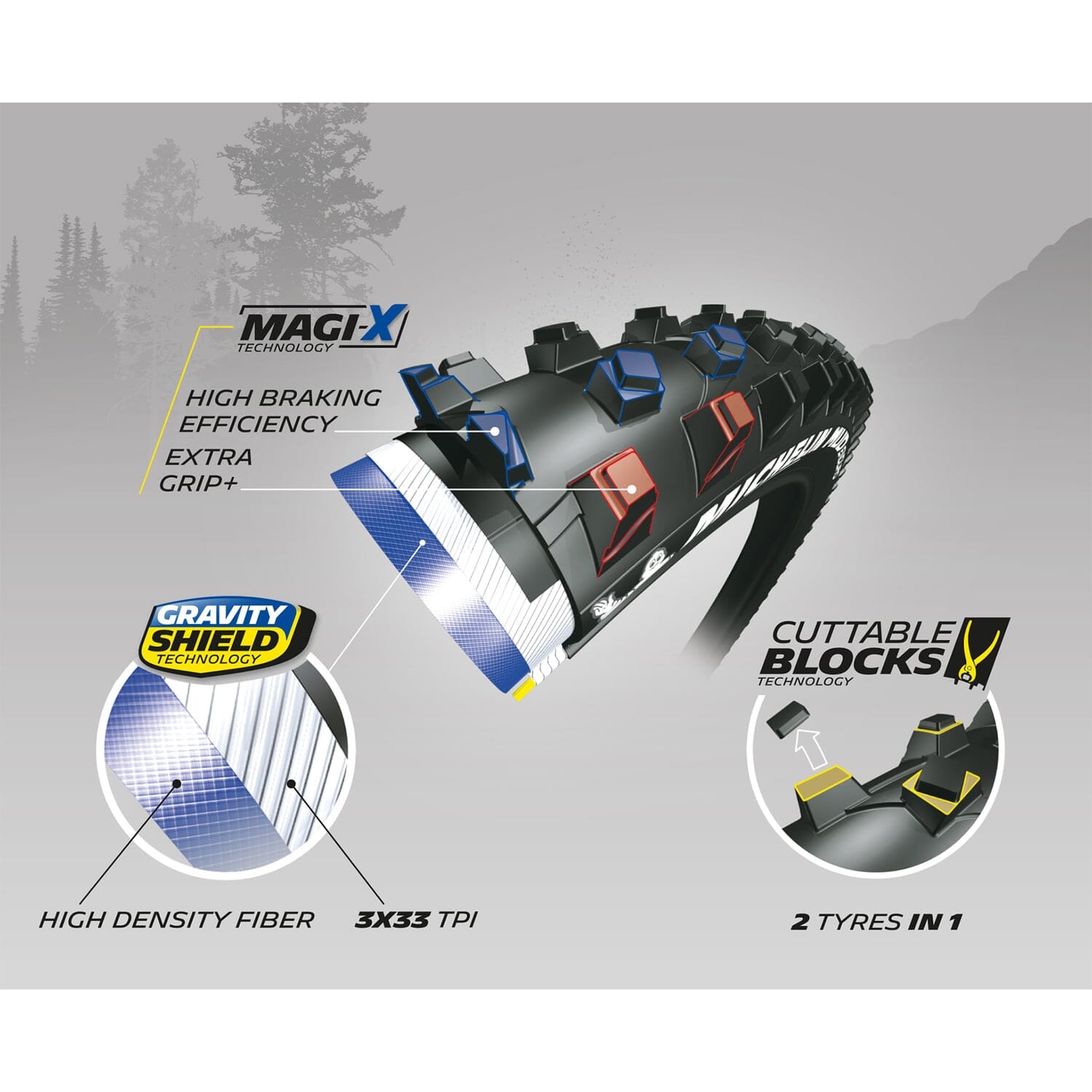 Dæk MICHELIN MUD ENDURO COMPETITION LINE 27.5x2.25 Magi-X Tubeless Ready Souple