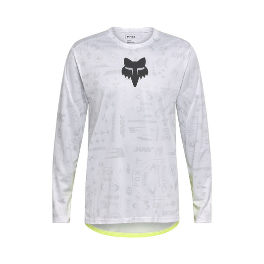 Maillot FOX RANGER LUNAR Manches Longues Blanc/Jaune - Édition Spéciale