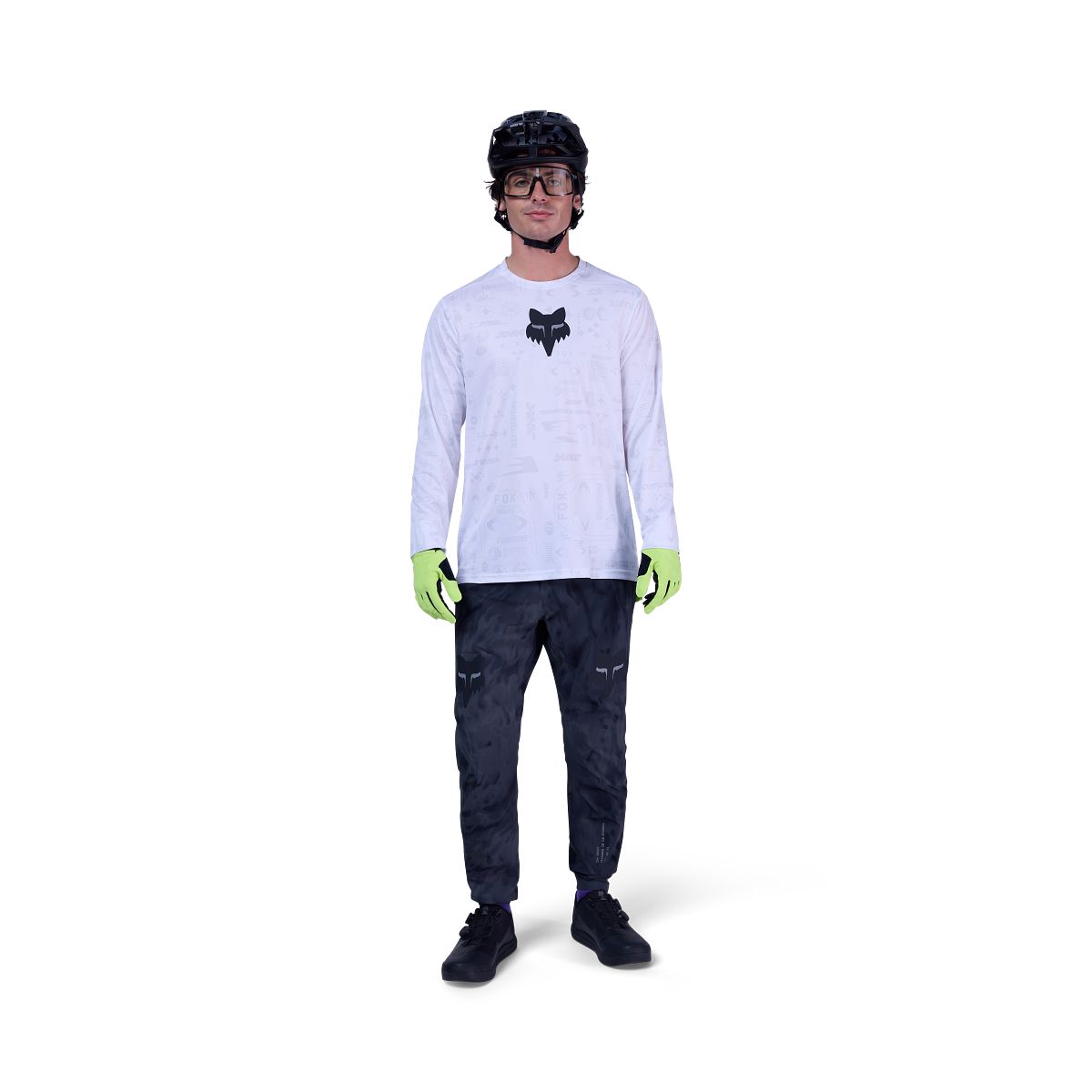 Maillot FOX RANGER LUNAR Manches Longues Blanc/Jaune - Édition Spéciale