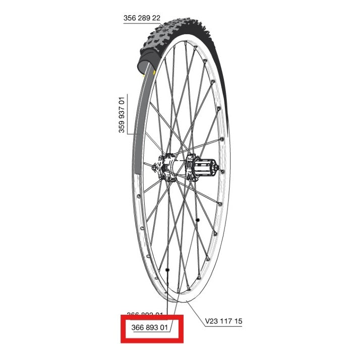 Kit 12 Speichen Hinterrad MAVIC CROSSROC/CROSSRIDE UST/CROSSMAX ELITE/XA ELITE 27.5" ALLROAD ELITE ROUTE+ 650 275mm