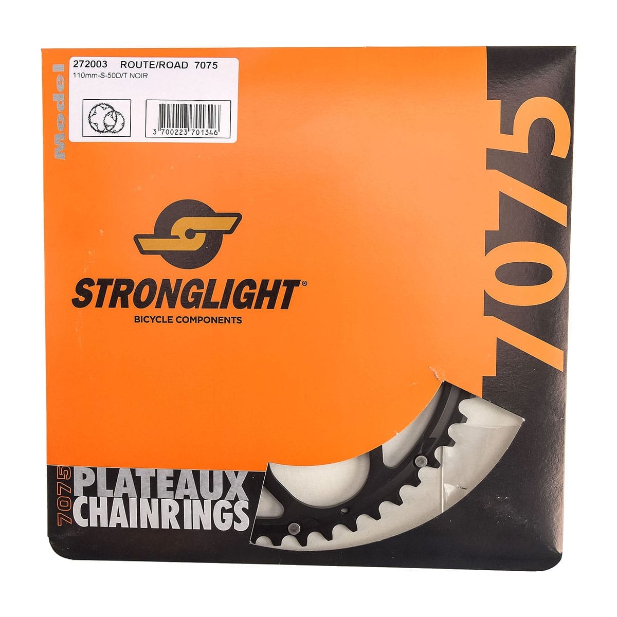 Piatto Esterno 9/10V STRONGLIGHT ALU 7075 Tipo S 110 mm Nero