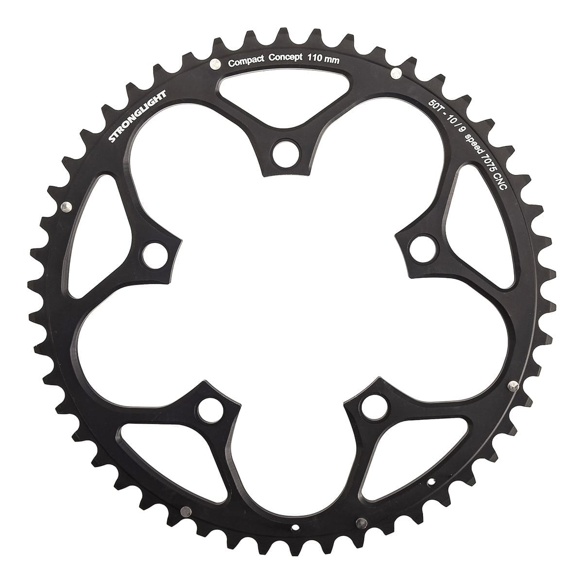 Piatto Esterno 9/10V STRONGLIGHT ALU 7075 Tipo S 110 mm Nero