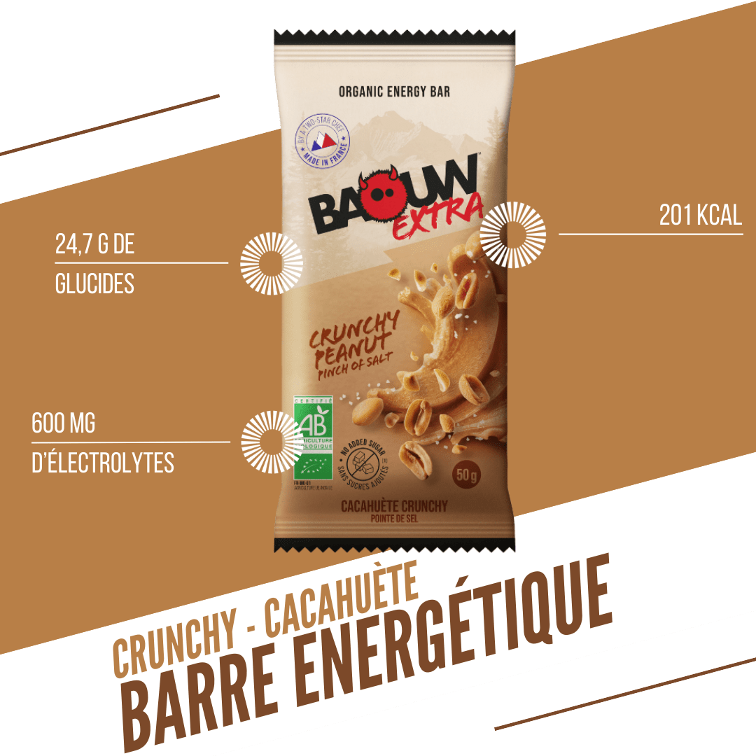 Energetická tyčinka BAOUW BIO EXTRA Arašídové máslo Crunchy (50g)