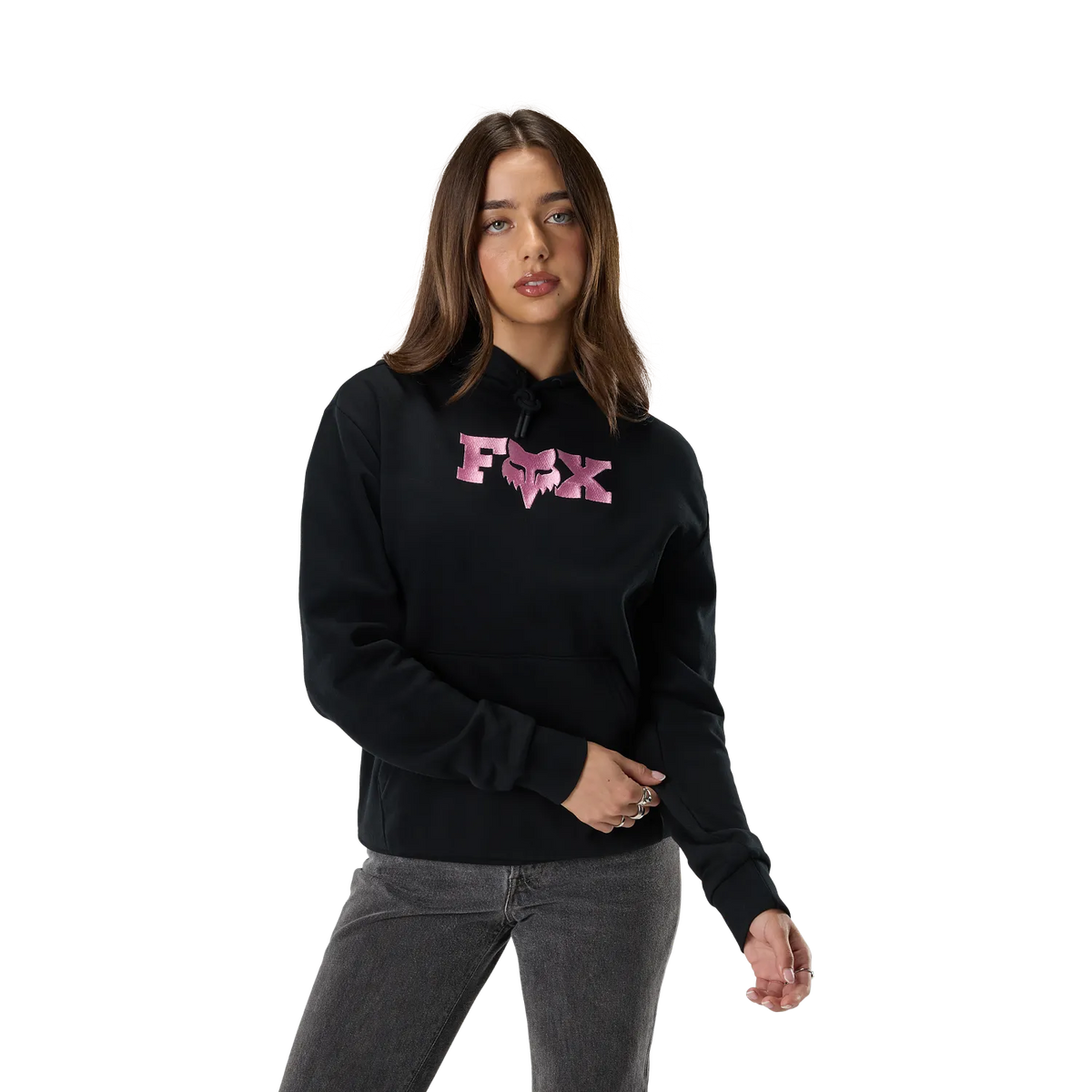 FOX F HEAD X FLEECE hættetrøje til kvinder – sort
