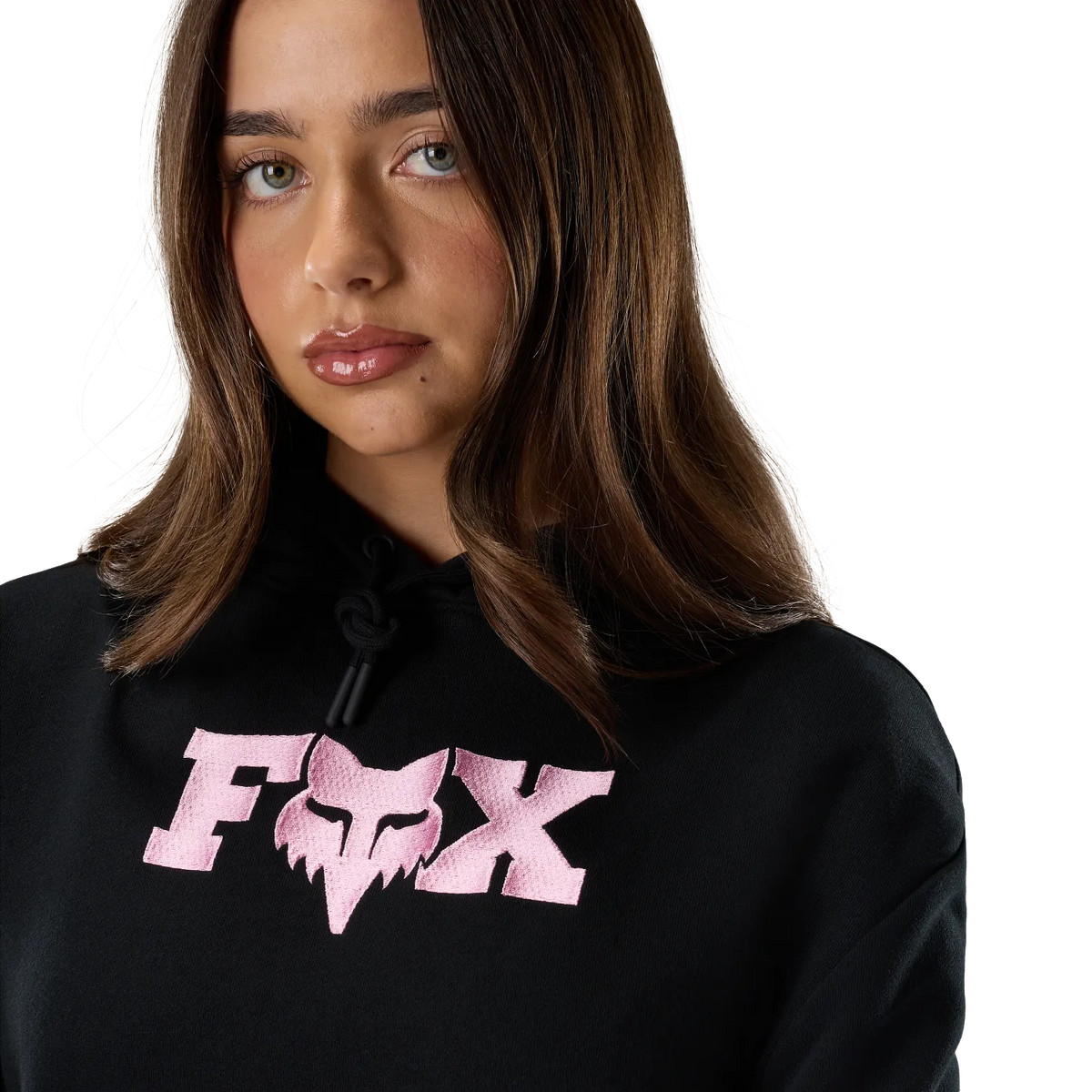 FOX F HEAD X FLEECE hættetrøje til kvinder – sort