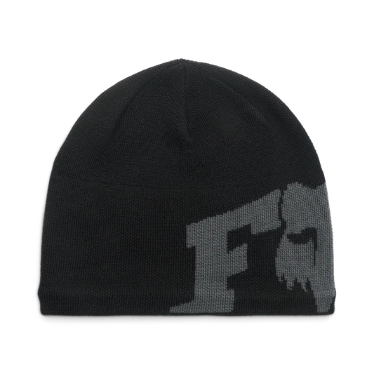 Juoda žakardo rašto megzta kepurė FOX F HEAD X