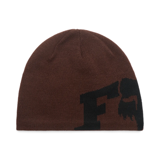 Kavos spalvos FOX F HEAD X žakardinė megzta kepurė