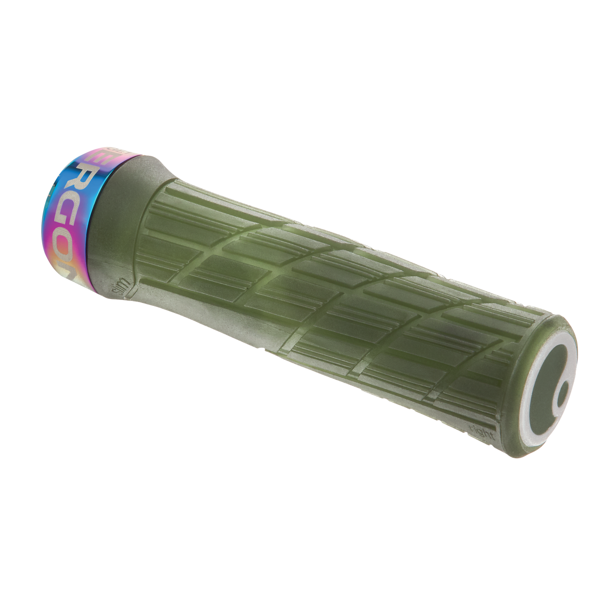 Gripy ERGON GE1 EVO Factory Slim v barvě Frozen Moss s objímkami v provedení Oil Slick