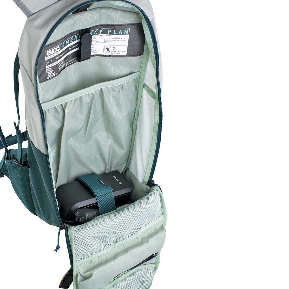 Reppu EVOC E-RIDE 12L Harmaa/Petrol