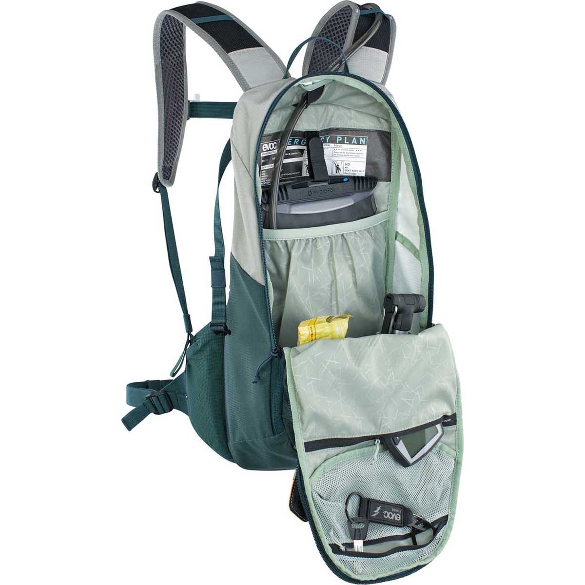 Reppu EVOC E-RIDE 12L Harmaa/Petrol